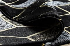 Dywany Łuszczów Kusový koberec Gloss 400B 86 3D geometric black/gold kruh 120x120 (průměr) kruh