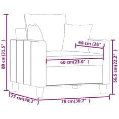 Vidaxl Jednomístná pohovka krémová 60 cm textil