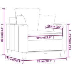 Vidaxl Jednomístná pohovka tmavě šedá 60 cm textil