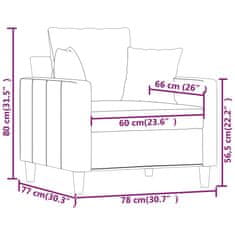 Vidaxl Křeslo světle šedé 60 cm samet