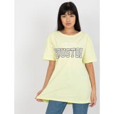 Ex moda Dámské tričko s potiskem VERA světle žluté EM-TS-527-1.26X_393908 Univerzální
