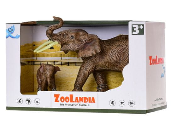 Mikro Trading Zoolandia slon s mládětem v krabičce