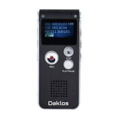 Daklos Profesionální diktafon (hlasový záznamník) 16 GB, nahrávání hlasu, zvuku a telefonních hovorů