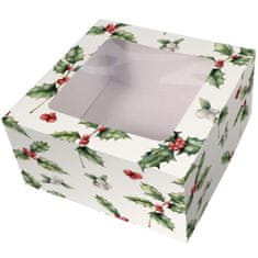 Vánoční krabička na mufinny 203x101mm cesmína 