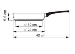 Kolimax Pánev Granitec 22 cm s rukojetí, černá