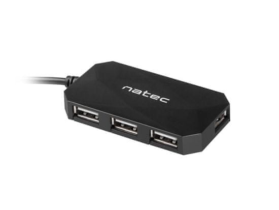 Natec Locust rozbočovač 4x USB 2.0 HUB, černý