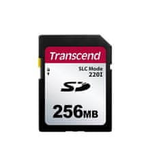 Transcend 256MB SD220I MLC průmyslová paměťová karta (SLC mode), 22MB/s R,20MB/s W, černá