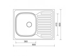 Sinks Dřez nerezový Sinks CLP-D 800 M 0,5mm matný