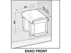 Sinks EK9022 EKKO FRONT 40 Odpadkový koš - sorter, vestavný, výsuvný 2x16l