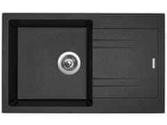 Sinks Linea 780 N Metalblack dřez granitový s odkapem + sifon