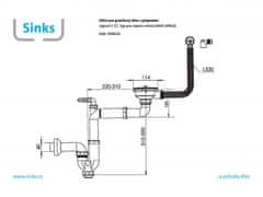 Sinks Sifon 3 1/2" pro granit. dřezy s úsporou místa