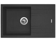 Sinks Linea 780 N Granblack dřez granitový s odkapem + sifon