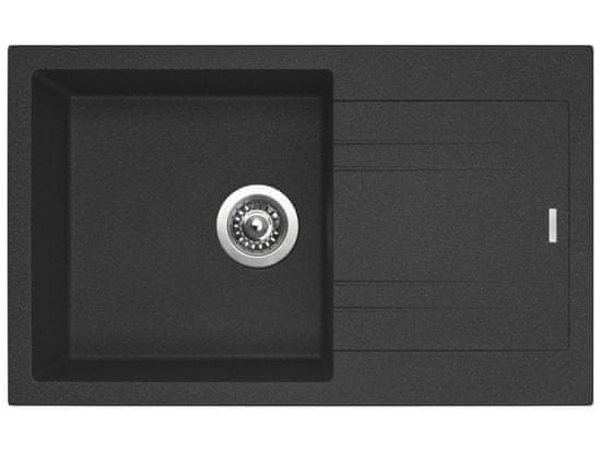 Sinks Linea 780 N Granblack dřez granitový s odkapem + sifon