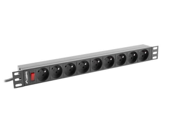 shumee Lanberg PDU-09E-0300-BK RACK lišta (7 x UTE; 16 A (3680 W); 3m; černá)