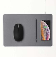 shumee POUT Hands3 Pro Combo – sada, bezdrátová myš a podložka pod myš s rychlým bezdrátovým nabíjením, šedá