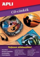Apli Etikety na CD/DVD "Mega", matné, A4, vnější průměr 114 mm, vnitřní průměr 18 mm, 10808/10601