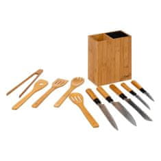 Northix Sada nožů a kuchyňského náčiní - Bambus - 11 kusů 