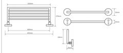BEMETA BEMETA OMEGA: Polička na ručníky výklopná 600 mm 104205152 - Bemeta