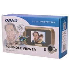 Orno Digitální dveřní kukátko s kamerou ORNO OR-WIZ-1101, 3,2" LCD, zlaté