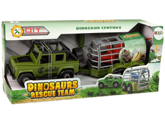 Lean-toys Auto Terénní Transporter Pro Roztáčení Diy Zelený Dinosaurus