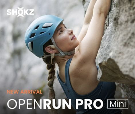 sportovní sluchátka před uši shokz openrun pro mini Bluetooth ip55 skvělý zvuk dynamické basy mikrofon handsfree funkce výdrž 10 h na nabití