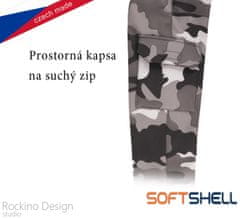 ROCKINO Dětské softshellové kalhoty vzor 8699 - šedý maskáč, velikost 98