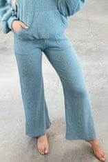 OMG! Dámské kalhoty s vysokým pasem Dryt modrá L