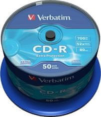 Verbatim CD-R80 700MB/ 52x/ Extra Protection/ 50pack/ spindle