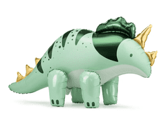 PartyDeco Fóliový balónek supershape Triceratops zelený 101x60cm