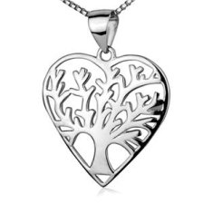 SPERKY4U Stříbrný náhrdelník - srdíčko strom života
