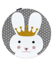 Dywany Łuszczów Dětský kusový koberec Petit Bunny grey kulatý 120x120 (průměr) kruh