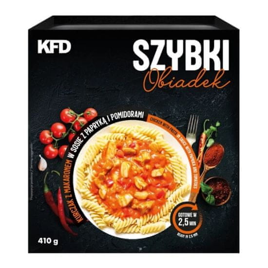 KFD NUTRITION rychlý oběd kuře s těstovinou v paprikovo-rajské omáčce 410 g