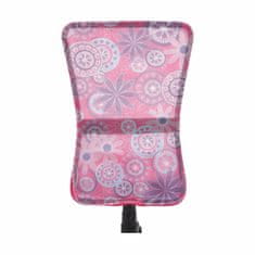 KONDELA Dětská židle na kolečkách Gofy - růžová / vzor / černá
