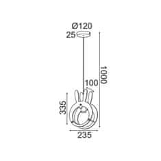 ACA ACA Lighting dětské závěsné svítidlo 1XE27 BUNNY MDF 24X10XH100CM FARMA ZM421P24