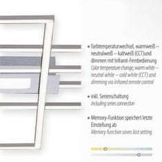 PAUL NEUHAUS LEUCHTEN DIREKT is JUST LIGHT LED stropní svítidlo stříbrná barva 99x29cm, hranaté, stmívatelné, downlight plus sidelight 2700-5000K