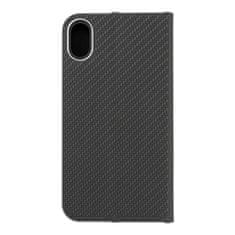 FORCELL Pouzdro / obal na Apple iPhone XR (6,1") černé - knížkové LUNA CARBON