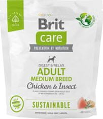 Brit Care Dog Sustainable Adult Medium Breed - chicken and insect, 1kg