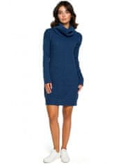 BeWear Dámské svetrové šaty BK010 tm. modrá - Bewear UNI tm.Modrá