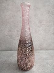 Indecor Váza sklo růžová 8x8x30 cm