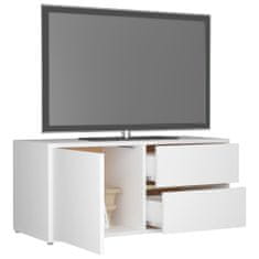 Greatstore TV stolek bílý 80 x 34 x 36 cm dřevotříska