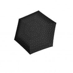 Knirps US.050 RAIN BLACK - lehký dámský skládací plochý deštník