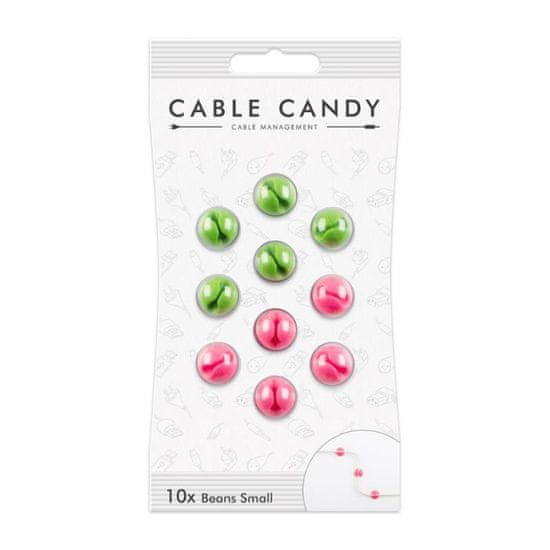 Nezarazeno Kabelový organizér Cable Candy Small Beans, 10 ks, zelený a růžový