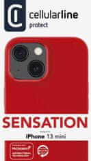CellularLine Ochranný silikonový kryt Cellularline Sensation pro Apple iPhone 13 Mini, červený