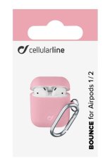 CellularLine Ochranný kryt s karabinou Cellularline Bounce pro Apple AirPods 1 & 2, růžový