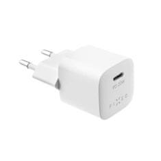 FIXED Set síťové nabíječky FIXED Mini s USB-C výstupem a USB-C/Lightning kabelu, podpora PD, 1 metr, MFI, 20W, bílý