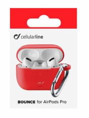 CellularLine Ochranný kryt s karabinou Cellularline Bounce pro Apple AirPods Pro, červený