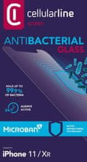 CellularLine Antimikrobiální ochranné tvrzené sklo Cellularline Antibiom pro Apple iPhone 11/XR