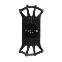 FIXED Odnímatelný silikonový držák mobilního telefonu na kolo FIXED Bikee 2, černý