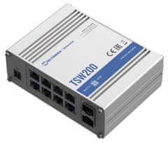 Teltonika průmyslový nemanažovaný PoE switch TSW200 8x 802.3af/at