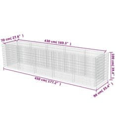 Greatstore Gabionový vyvýšený záhon pozinkovaná ocel 450 x 90 x 100 cm